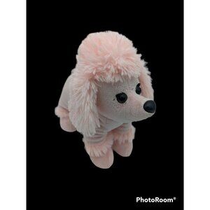 Fun Stuff pink  Poodle plush  stuffed animal 8"  black eyes black nose